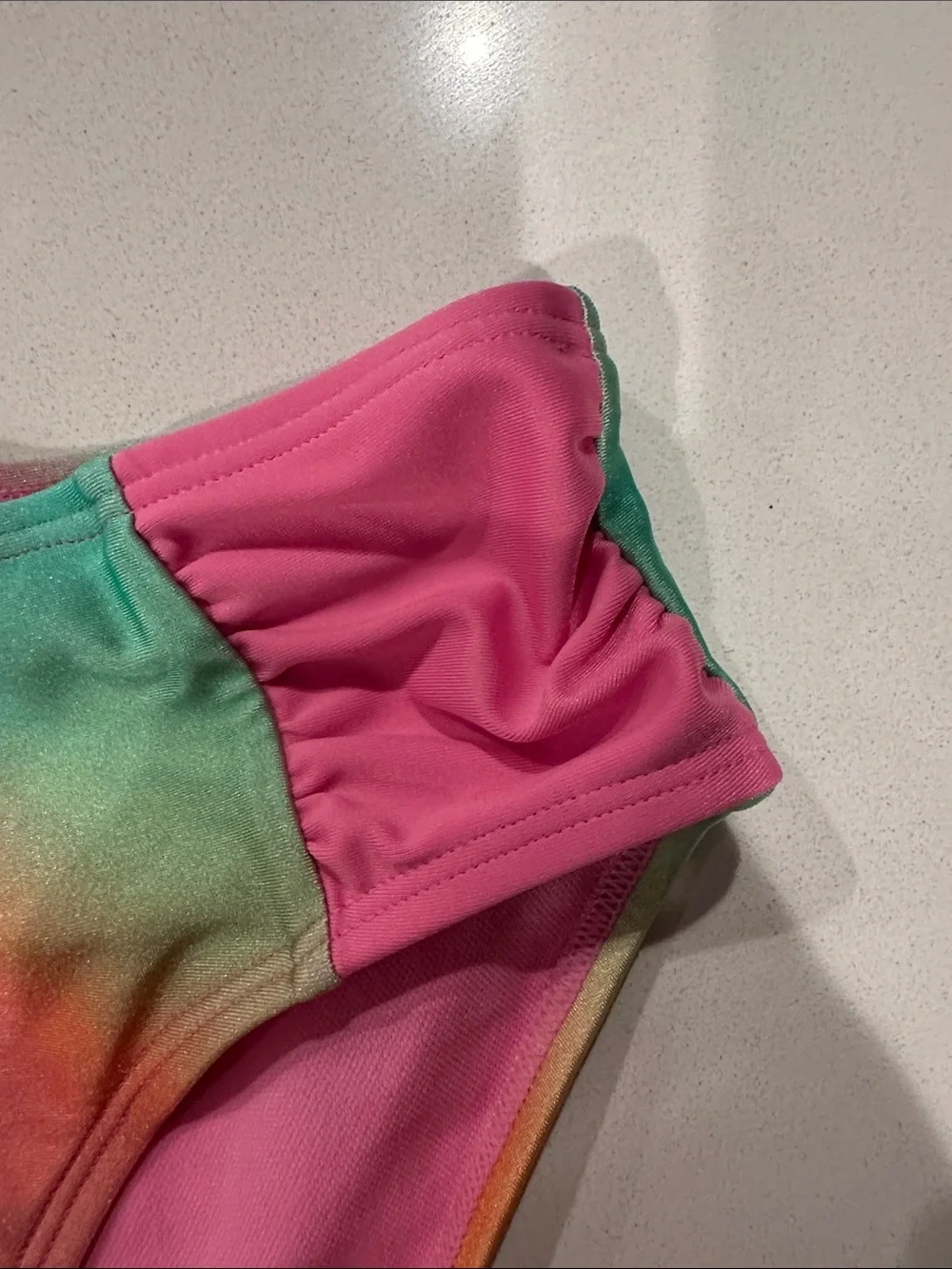 Cat & Jack Pink Multi Rainbow Tie-Dye Girls Bikini Set